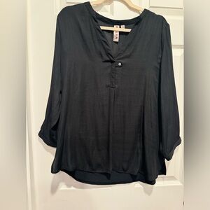 Anthropologie Dolan left coast Large blouse black Jillie top mixed media